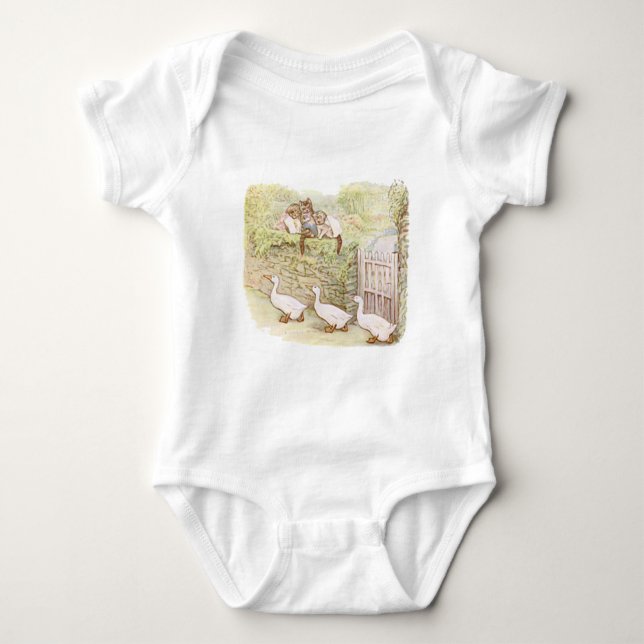 Beatrix Potter, Tom Kitten, Jemima Puddle Duck Baby Bodysuit (Front)