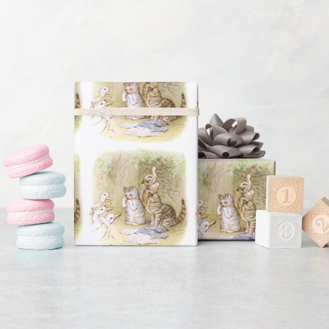 Beatrix Potter Tom Kitten Vintage Art Wrapping Paper (Baby Shower)