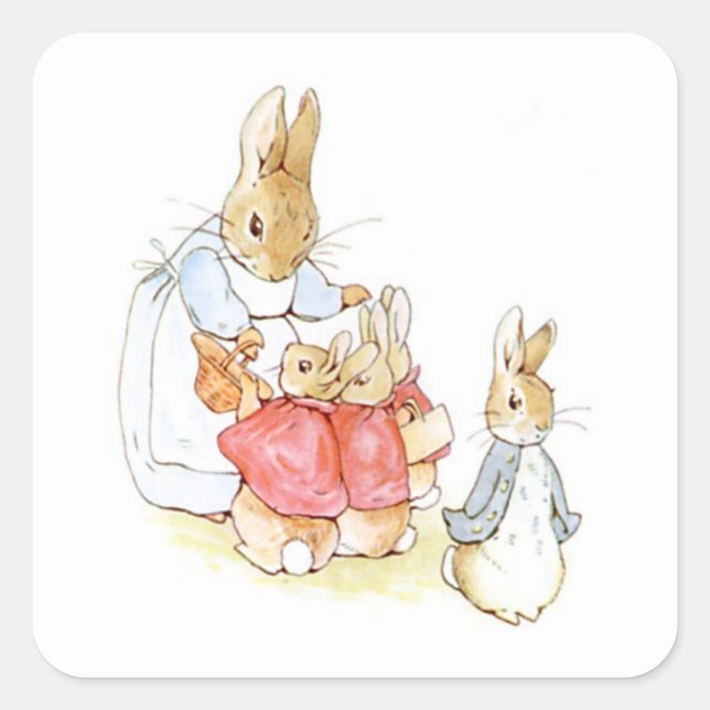 Beatrix Potter Vintage Square Sticker (Front)