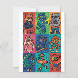 Beats and Beasts Postcard