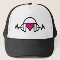 Beats of Love | Pink heart with pulse & headphone