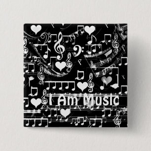 Beats of my heart_ 15 cm square badge