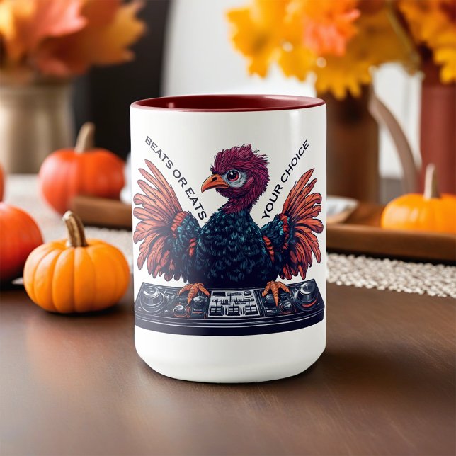Beats or Eats, Thanksgiving Turkey DJ Mug (Creator Uploaded)