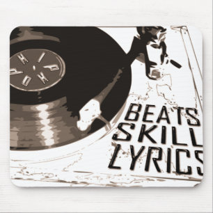 BEATS SKILL LYRICS RECORD PLAYER MOUSE PAD