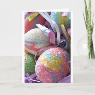 BEATUTIFUL MESSAGE/GLITTERY EGGS FOR EASTER CARD