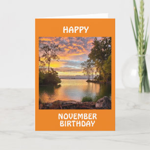 *BEATUTIFUL NOVEMBER BIRTHDAY GREETING* BIRTHDAY HOLIDAY CARD