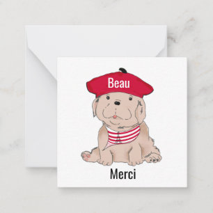 Beau Merci Note Cards 2.5x2.5