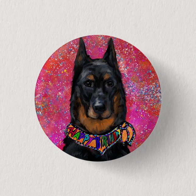 Beauceron                       3 cm round badge (Front)