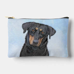 Beauceron Black and Tan Painting Sheepdog Dog Art Accessory Pouch