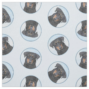 Beauceron Black and Tan Painting Sheepdog Dog Art Fabric