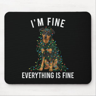 Beauceron Christmas I'm Fine Everything Is Fine Mouse Pad