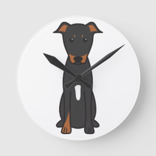 Beauceron Dog Cartoon Round Clock
