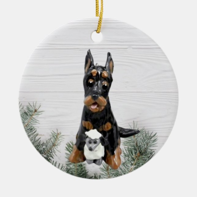 Beauceron Dog Christmas ornament (Front)