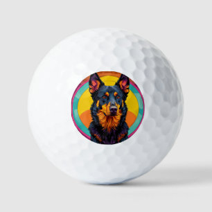 Beauceron dog Colourful Illustration Golf Balls