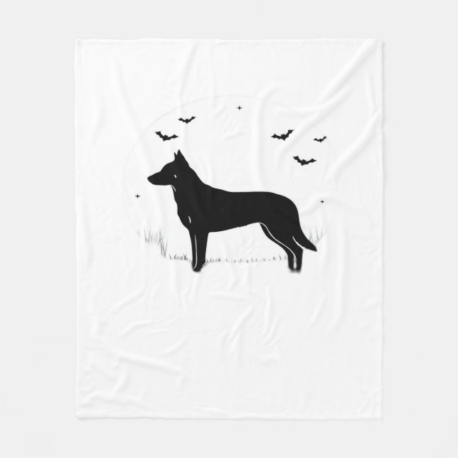 Beauceron Dog – Halloween Moon Silhouette Classic  Fleece Blanket (Front)