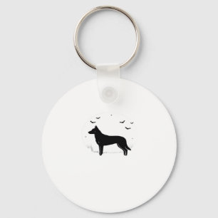 Beauceron Dog � Halloween Moon Silhouette Classic  Key Ring