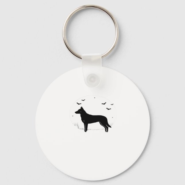 Beauceron Dog � Halloween Moon Silhouette Classic  Key Ring (Front)