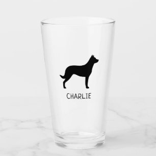 Beauceron Dog Silhouette Personalised Glass