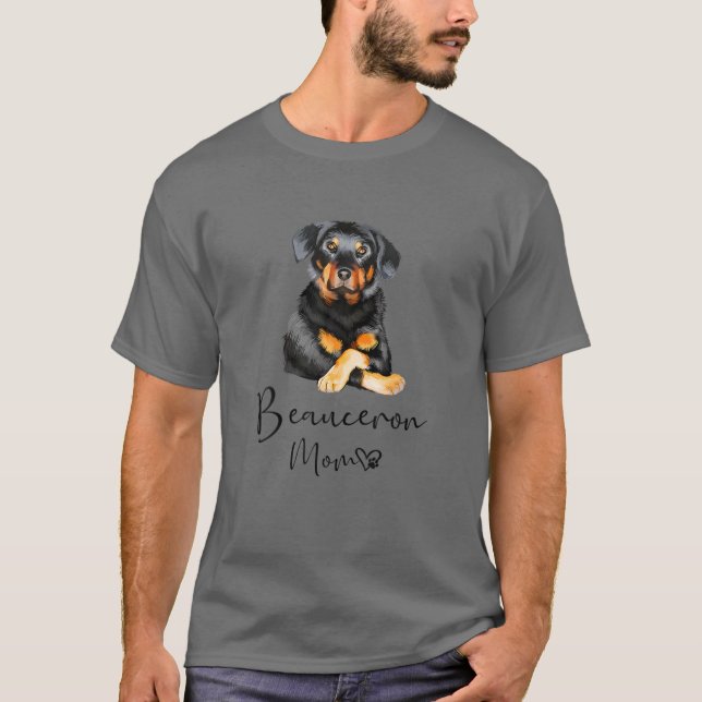 Beauceron Mum Cute Puppy Beauceron Dog Owner T-Shirt (Front)