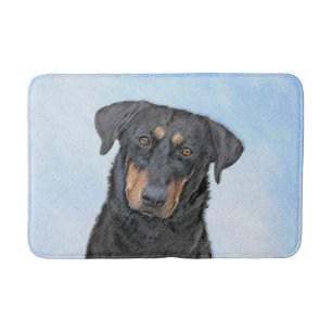 Beauceron Painting - Cute Original Dog Art Bath Mat