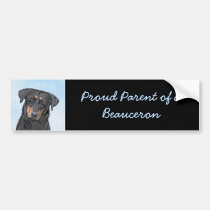 Beauceron Painting - Cute Original Dog Art Bumper Sticker
