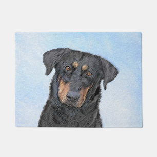 Beauceron Painting - Cute Original Dog Art Doormat
