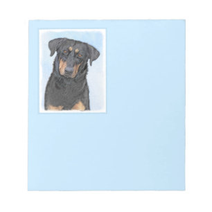 Beauceron Painting - Cute Original Dog Art Notepad