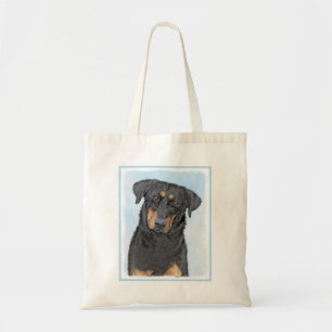 Beauceron Painting - Cute Original Dog Art Tote Bag