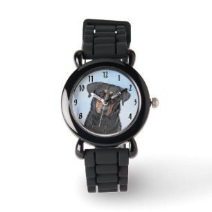 Beauceron Painting - Cute Original Dog Art Watch