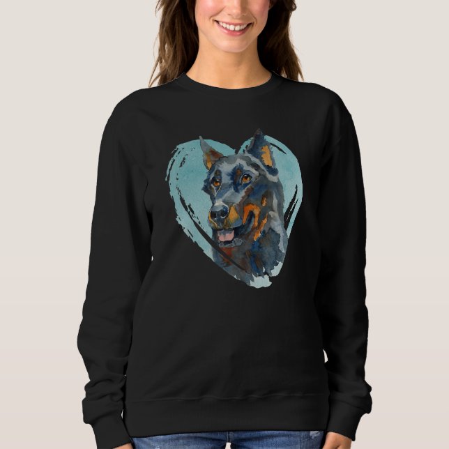 Beauceron Portrait - Watercolor Dog Graphic Sweatshirt (Front)