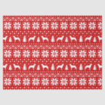 Beauceron Silhouettes Christmas Pattern Red Tissue Paper<br><div class="desc">Festive Red and White Christmas Sweater Style Pattern with Beauceron Silhouettes</div>