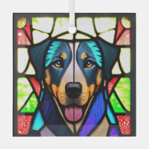 Beauceron "Stained Glass" Glass Tree Decoration
