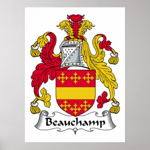 Beauchamp Family Crest Poster