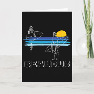 Beauduc Surfing Beach Surf Guy Girl Card