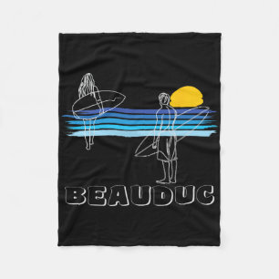 Beauduc Surfing Beach Surf Guy Girl Fleece Blanket