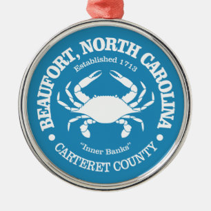 Beaufort NC (crab) Metal Ornament