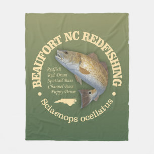 Beaufort NC (redfish) Fleece Blanket