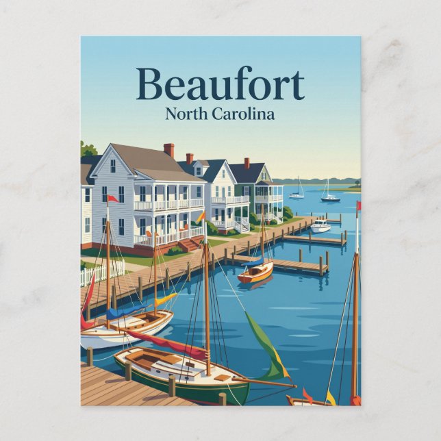 Beaufort North Carolina Postcard (Front)