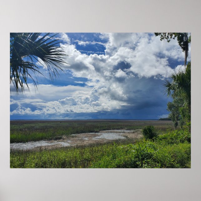 Beaufort South Carolina Summer Thunderstorm Poster (Front)