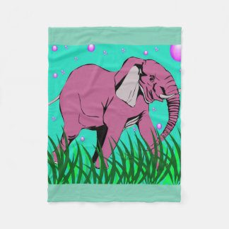 Beauiful Pink Elephant Fleece Blanket