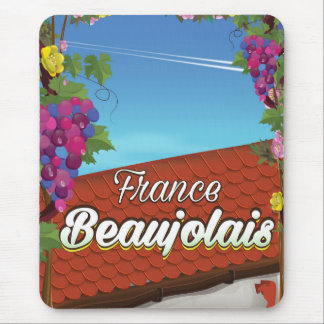 Beaujolais France wine travel poster Mouse Pad