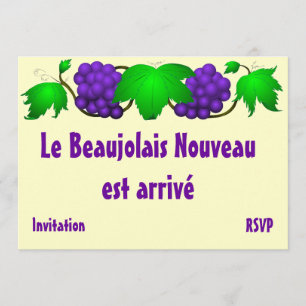 Beaujolais nouveau invitation cream