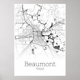 Beaumont Map - Texas - City Map Poster