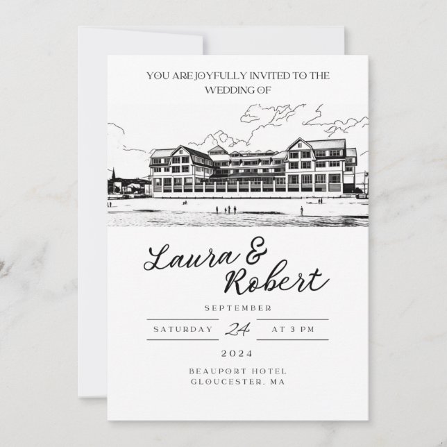 Beauport Hotel Massachusetts Custom Venue Design  Invitation (Front)