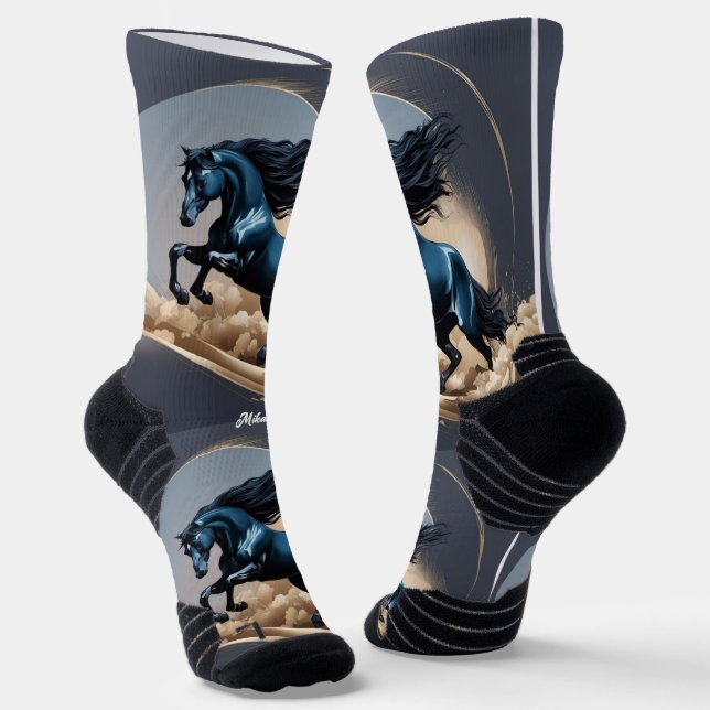 Beautful Black Stallion Socks (Angled)