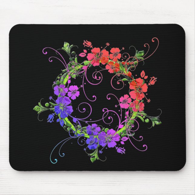 Beautful Floral Mouse Pad (Front)