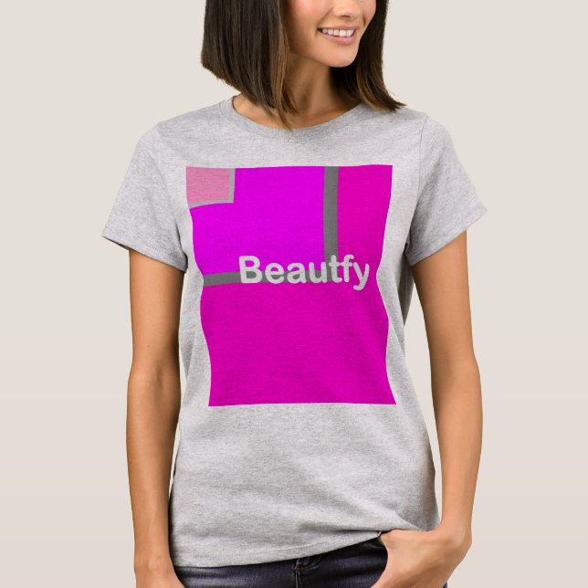 Beautfy women grey T-Shirt (Front)