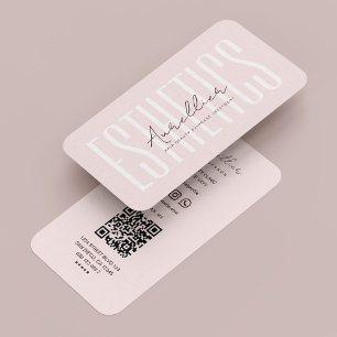 Beautician Aesthetician Elegant Pink Aesthetic  Business Card