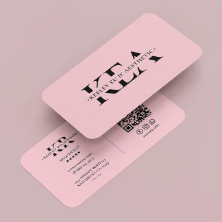 Beautician Aesthetician Pink Pastel Modern Business Card