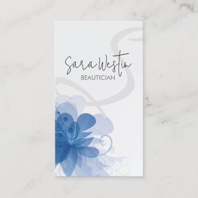 Beautician Beaty Consultant Monogram Business Card (Front)